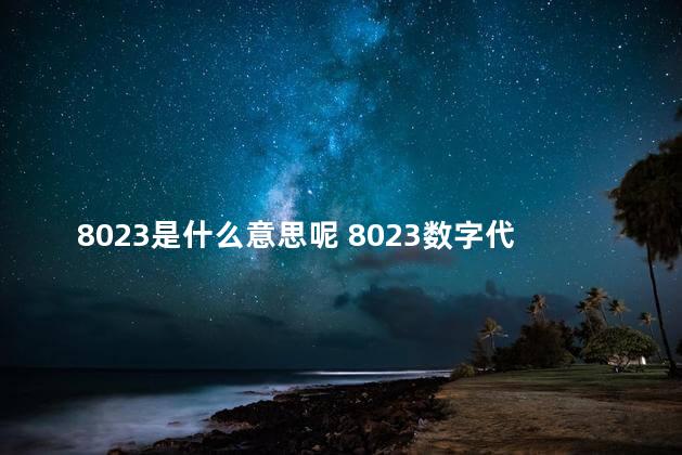 8023是什么意思呢 8023数字代表是什么意思